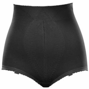 Guaina a vita alta Playtex 2464 in microfibra contenitiva, terza misura color nero, effetto pancia piatta, ideale per uso quotidiano e sotto abiti aderenti.