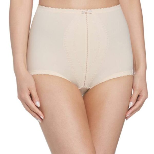 Guaina a vita alta Playtex 2464 in microfibra contenitiva, color nudo, effetto pancia piatta, ideale per uso quotidiano e sotto abiti aderenti.